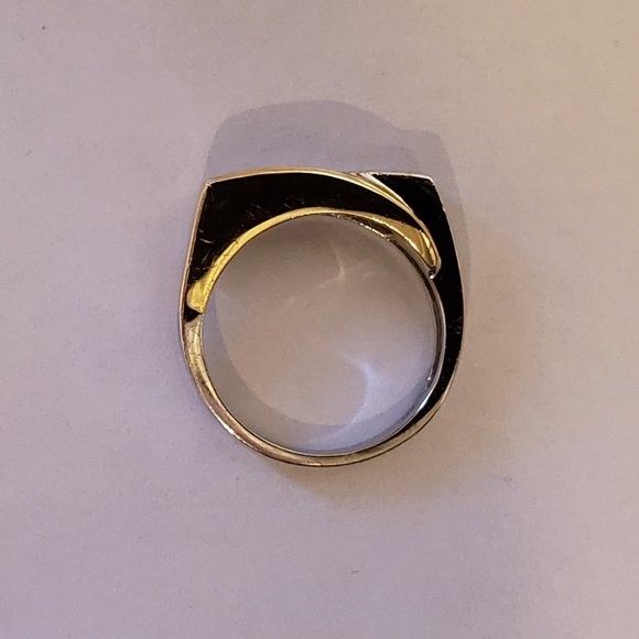 **SOLD**EFFY Diamond & Sapphire Ring Set in 2-Tone 14k Yellow & White Gold, 7.25 - Picture 7 of 9